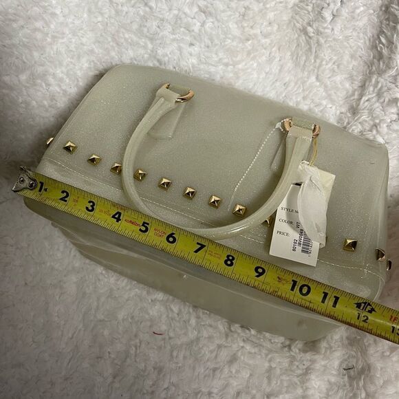 COPY - Candy jelly translucent silicone handbag with glitter texture and gold s… - Picture 7 of 8